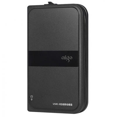 愛(ài)國(guó)者（aigo）500GB USB3.0 移動(dòng)硬盤(pán) HD816 黑色 多功能無(wú)線移動(dòng)硬盤(pán) 機(jī)線一體